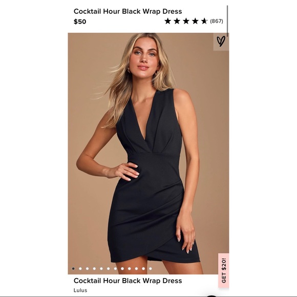 cocktail hour black wrap dress